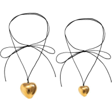 Pieces Heart choker necklace with elegant braided bow, adjustable, black velvet chain, heart pendant necklace, elegant chain necklace with love neckla