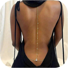 Collier de dos en strass pour robe dos nu, bijou de corps, fond