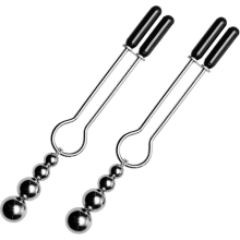 Triple Bead Nipple Clamp Set Adjustable Tweezer-Style Clamps with Soft Vinyl