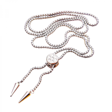 Geometric Designs Titanium Necklace Adjustable Chain and Cubic Zirconia Accent Clavicle Chain for Fashion Women