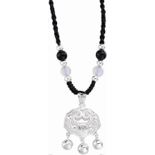 Collana con ciondolo in stile cinese con lucchetto a lunga durata, ciondolo con lucchetto portafortuna, fatto a mano