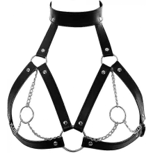Leather Bra CageStyle Shoulder Strap,Chest Harness for Women Fashion Goth,Punk