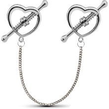 Heart Stainless Steel Nipple Clamps Adjustable Pressure Clip Body Chain for Women Nipple J