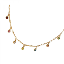 Collana con ciondolo a nappe in zircone di lunghezza personalizzabile, accessorio alla moda per il collo con ciondolo in zircone cubico