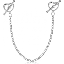 Brustwarzenklemmen aus Edelstahl für Körperketten, Brustwarzenschmuck ohne Piercing, verstellbar