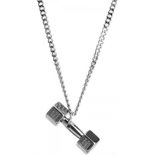 Dumbbell Pendant Chain Necklace for Men Women Punk Hip Hop Fitness Gym Barbell