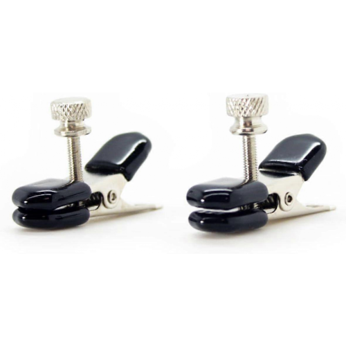 Alligator Nipple Clamps - Broad Tip for Erotic Stimulation - Adjustable Screw