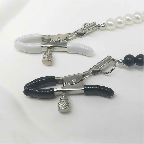 Collier de perles à pression réglable avec pinces à tétons, lot de 2, sans piercing. 2
