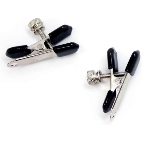 Alligator Nipple Clamps - Broad Tip for Erotic Stimulation - Adjustable Screw 1