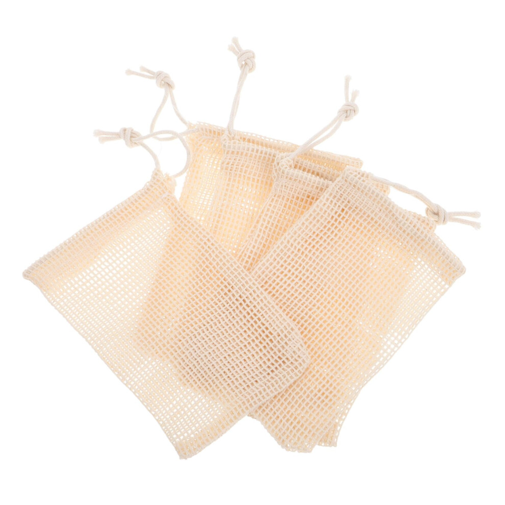 5Pcs Natural Sisal Soap Saver Bag Mesh Exfoliating Pouch for Shower and Travel Drawstring
