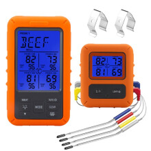 Wireless Meat Thermometer with 4 Probes for BBQ Smoking Grilling Turkey and Kitchen Cooking
