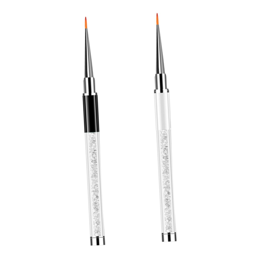 2Pcs Precision Fine Tip Nail Art Pens for Detailed Designs and Professional DIY Manicure