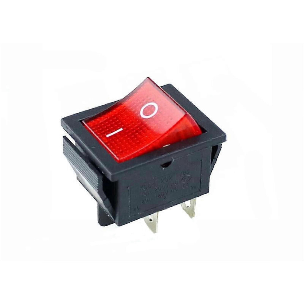 2026 Rocker Switch Kcd4 On-Off 16A 250Vac/20A 125Vac Red Button Light Rocker Switch 4 Pin Rocker Power Switch Switch 6935161582871