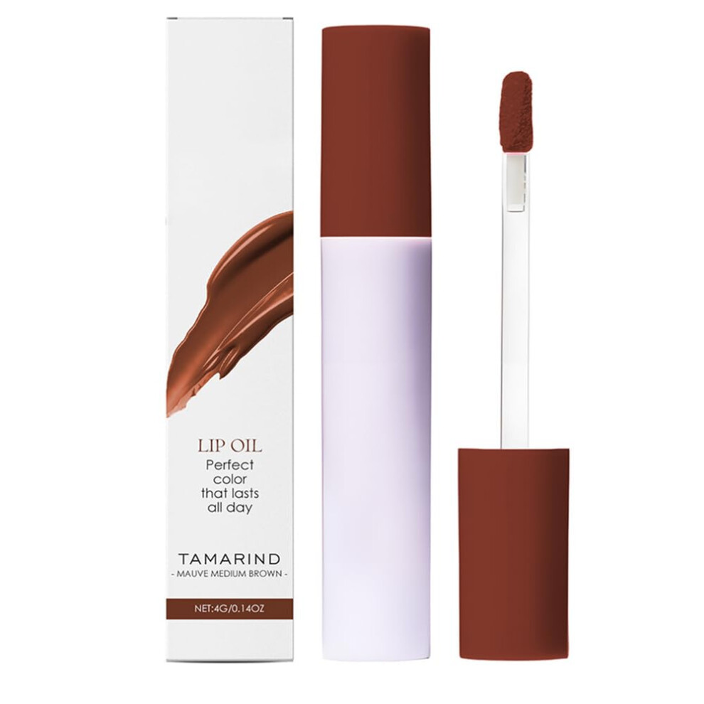LongLasting Lip Stain Oil with Dual Finish, Hydrating Glossy Tint for Women Makeup, Tamarind