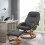 Living And Home Ergonomic Executive Office Reclining Chair with Footstool, Black 3