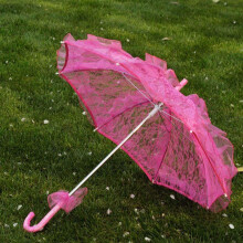 Wedding Lace Umbrella Bridal Parasol with Elegant Lace Design for Photography and Party Rose Red