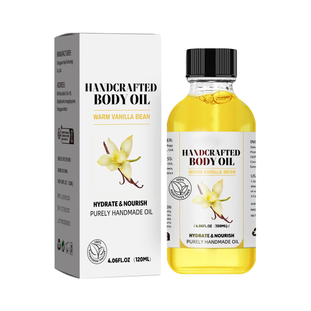 Vanilla Body Oil 120ml â Lightweight NonGreasy Hydrating Formula with Natural Oils for Smooth Soft Skin