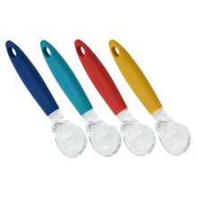 4pcs Ergonomic Ice Cream Scoop Set with Stainless Steel Dessert Spoons for Kitchen and Commercial Use