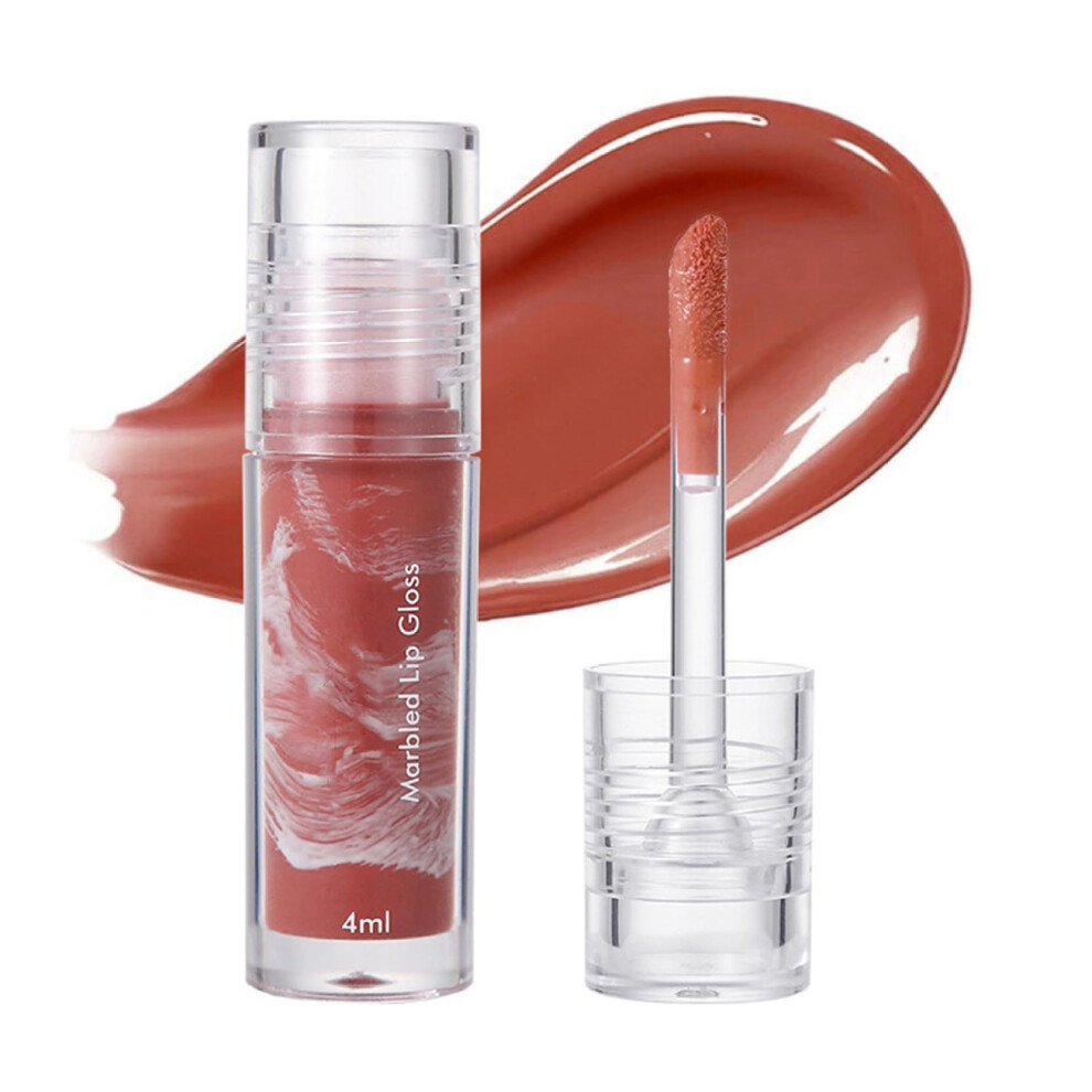 Cream Hydrating Lip Gloss 3.5Ml Marble Effect Mirror Shine Nonsticky Longlasting Balm For Women