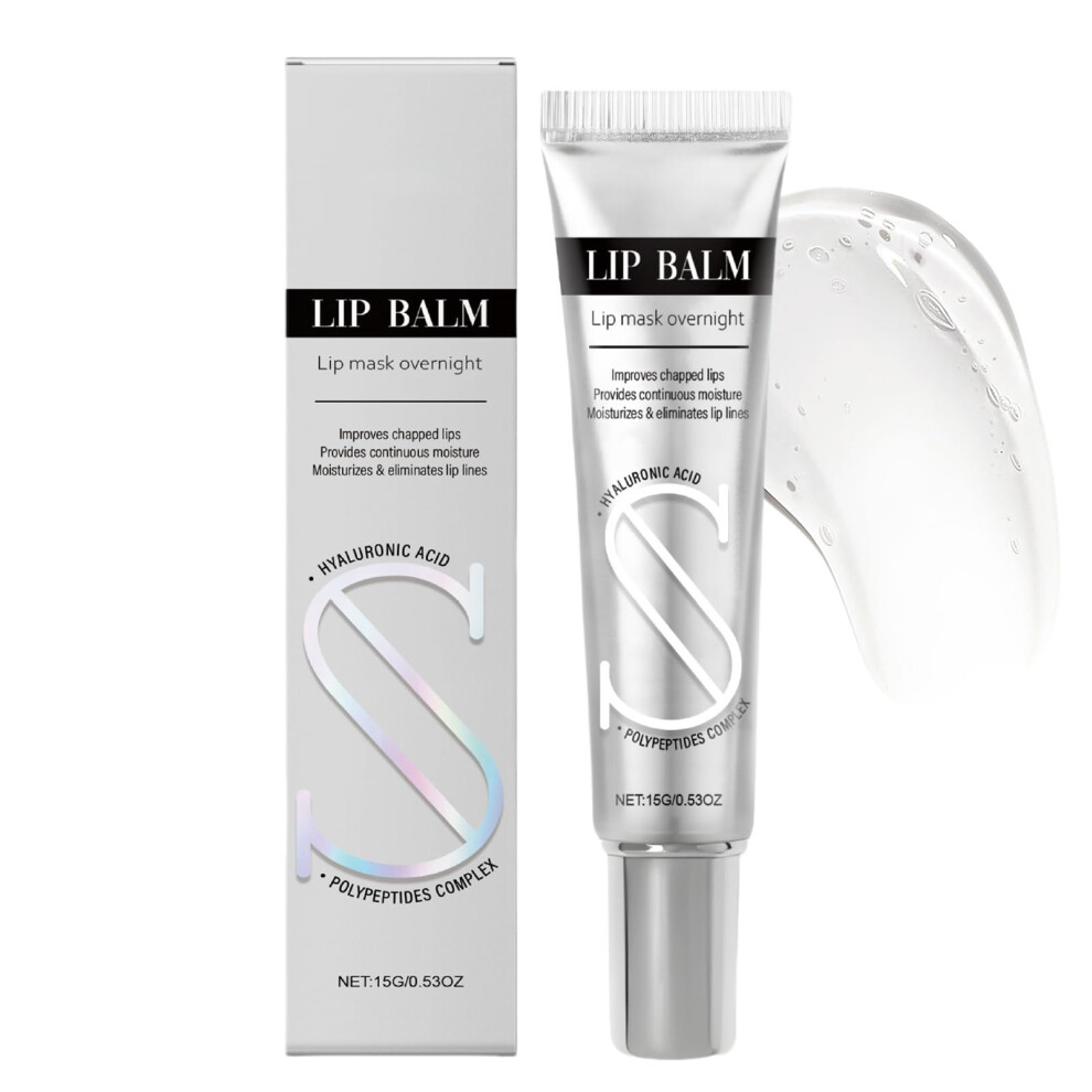 Peptide Lip Plumper Balm with Deep Hydration and Smooth Lip Lines, Overnight Moisturizing Mask
