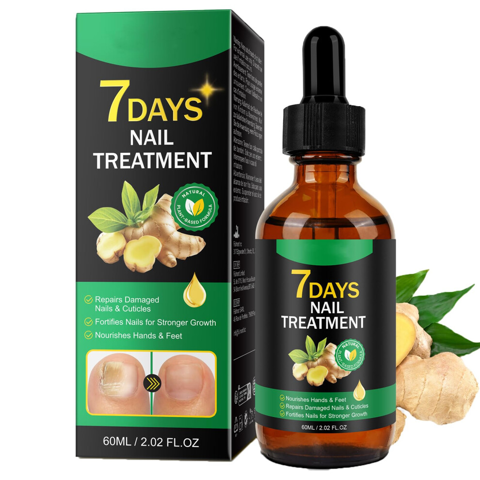Ginger Nail Growth Serum and Cuticle Oil 60ml  Natural Strengthening , Deep Hydration