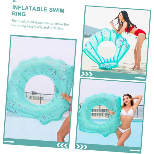Inflatable Pool Float Swimming Ring for Adults, Shell Shape PVC, LeakResistant, Quick Inflate 1
