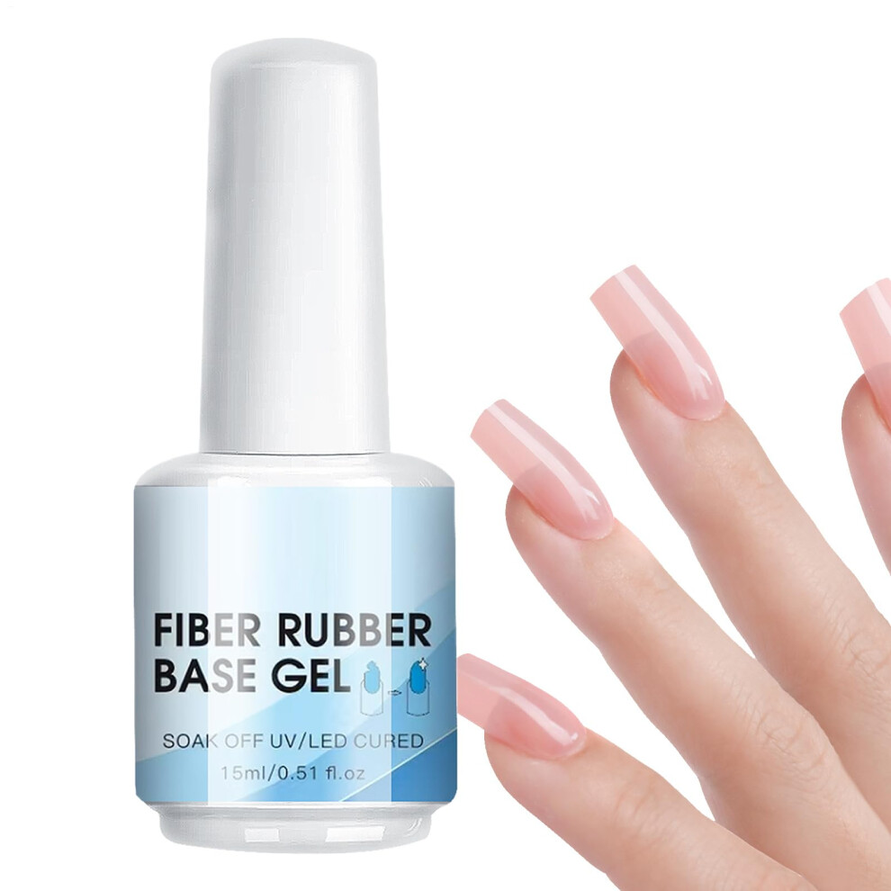Clear Transparent Nail Builder Gel 15ml, Fiber Reinforced UV Extension for  and Strengthening