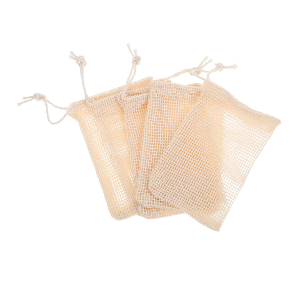 5Pcs Natural Sisal Soap Saver Bag with Drawstring for Gentle Exfoliation Bath and Shower Use