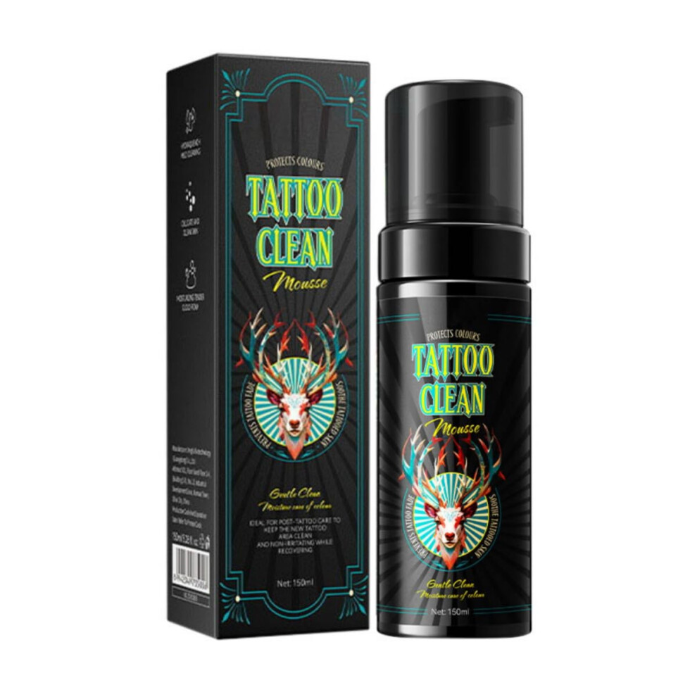 Tattoo Aftercare Foam Cleanser  Gentle Hydrating Soap Mousse for Sensitive Skin and Color Care