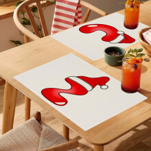 (A) Christmas Letter Meal Mat Holiday Table Decoration Tablecloth Tea Flag Mat -border Holiday Gathering Restaurant Tablecloth