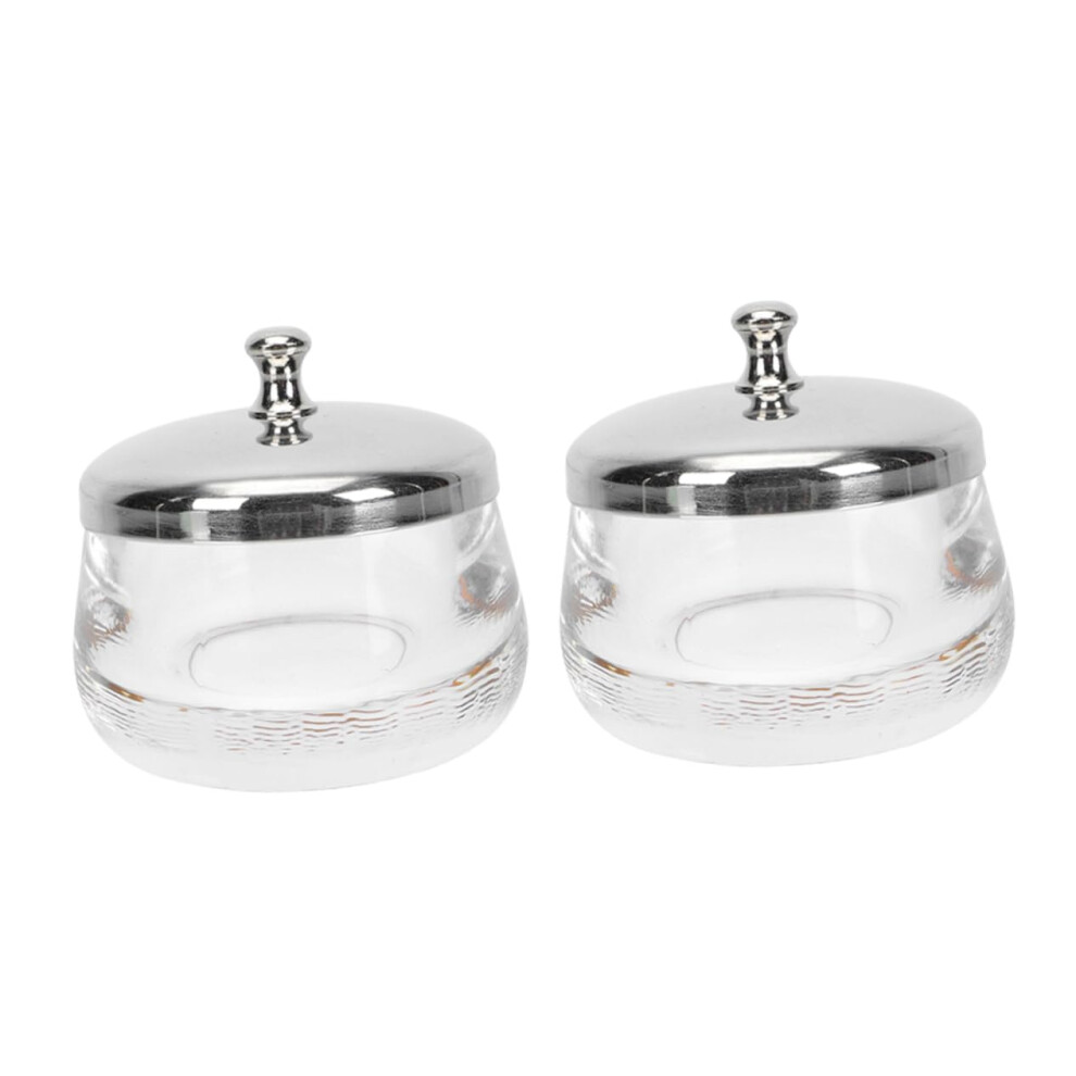 2pcs Glass Nail Polish Remover Cups with SpillâResistant Lid, Transparent Manicure Liquid Holder for Gel Removal