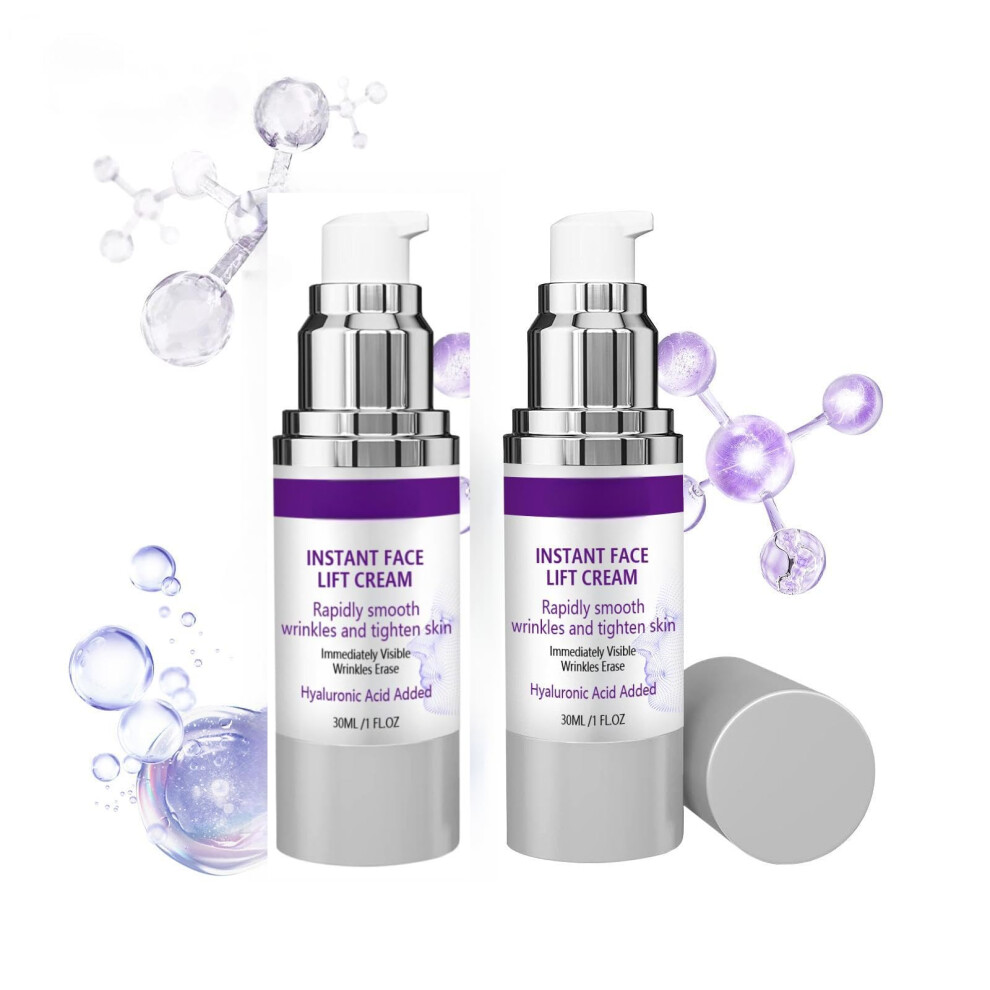 Instant Face Lift Cream for Women with Instant Firming Effect, Wrinkle Smoothing Moisturizer, 30ml 2PCS