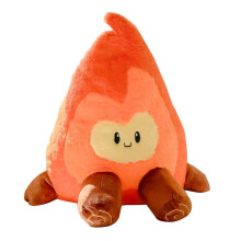 Campfire Plush Pillow with 3D Design, Soft Throw Cushion for Kids Room and Camping Decor (Red)