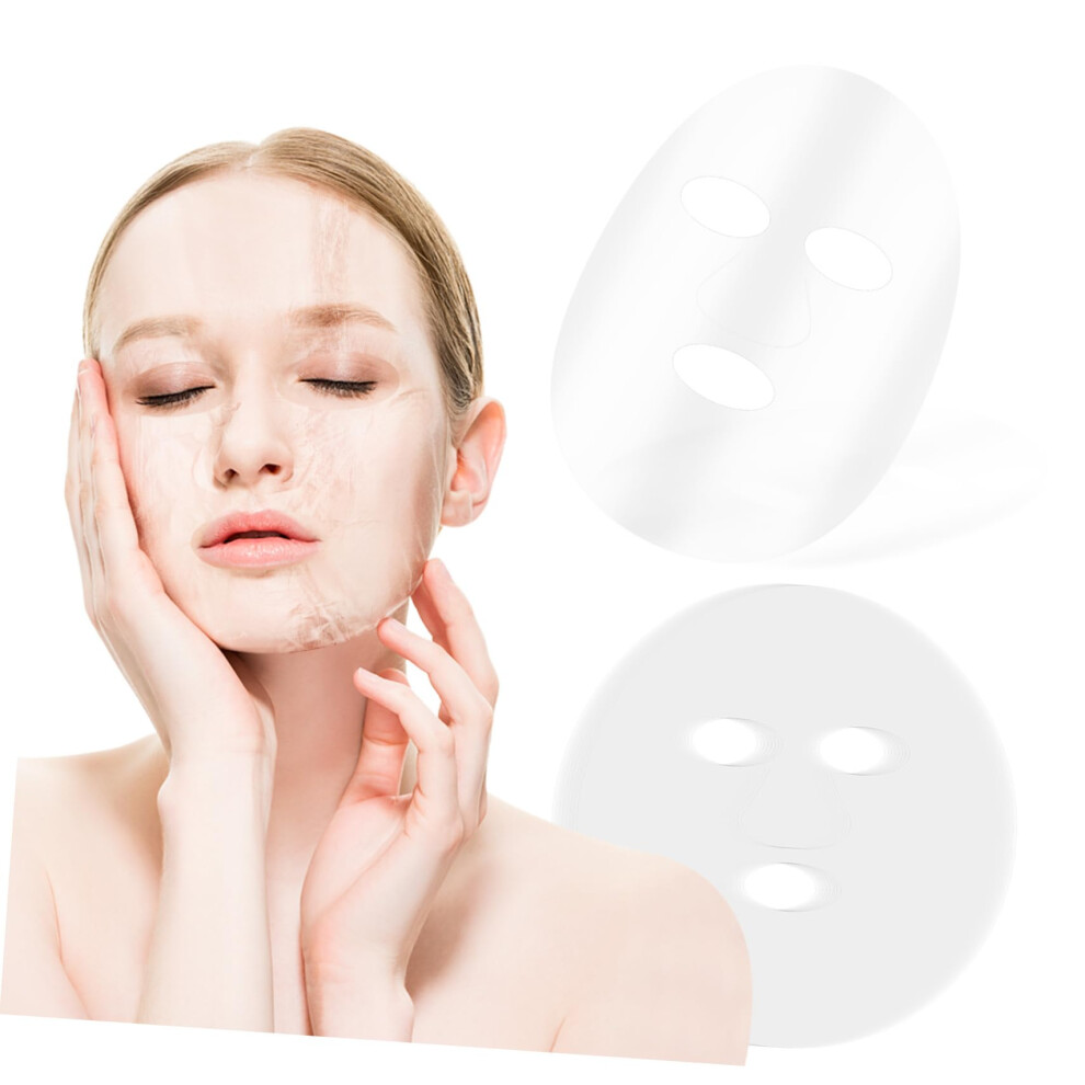 White 400Pcs Disposable Facial Mask Sheets Bulk Pack Hydrotherapy Film Full Face Coverage For Spa Use