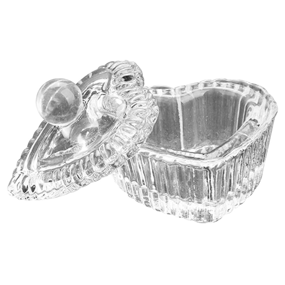 Acrylic Nail Monomer Dish Heart Shape Crystal Glass Dappen Dish with Lid SpillResistant Base