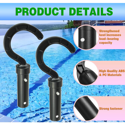 2 Pack Pool Vacuum Hook for Poles Universal Robot Compatibility Telescopic Attachment 2