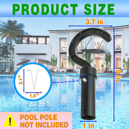2 Pack Pool Vacuum Hook for Poles Universal Robot Compatibility Telescopic Attachment 1