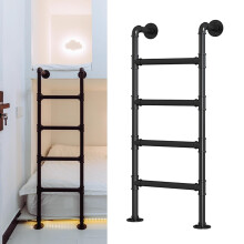 Wall Mounted Metal Attic Ladder 4.8ft Load Capacity Safe Corners Easy Install for Loft or Bunk Bed