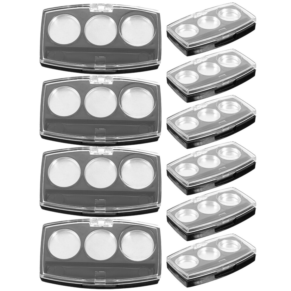 Empty Eyeshadow Palette Clear 3Compartment Travel Makeup Storage Case for DIY Cosmetics