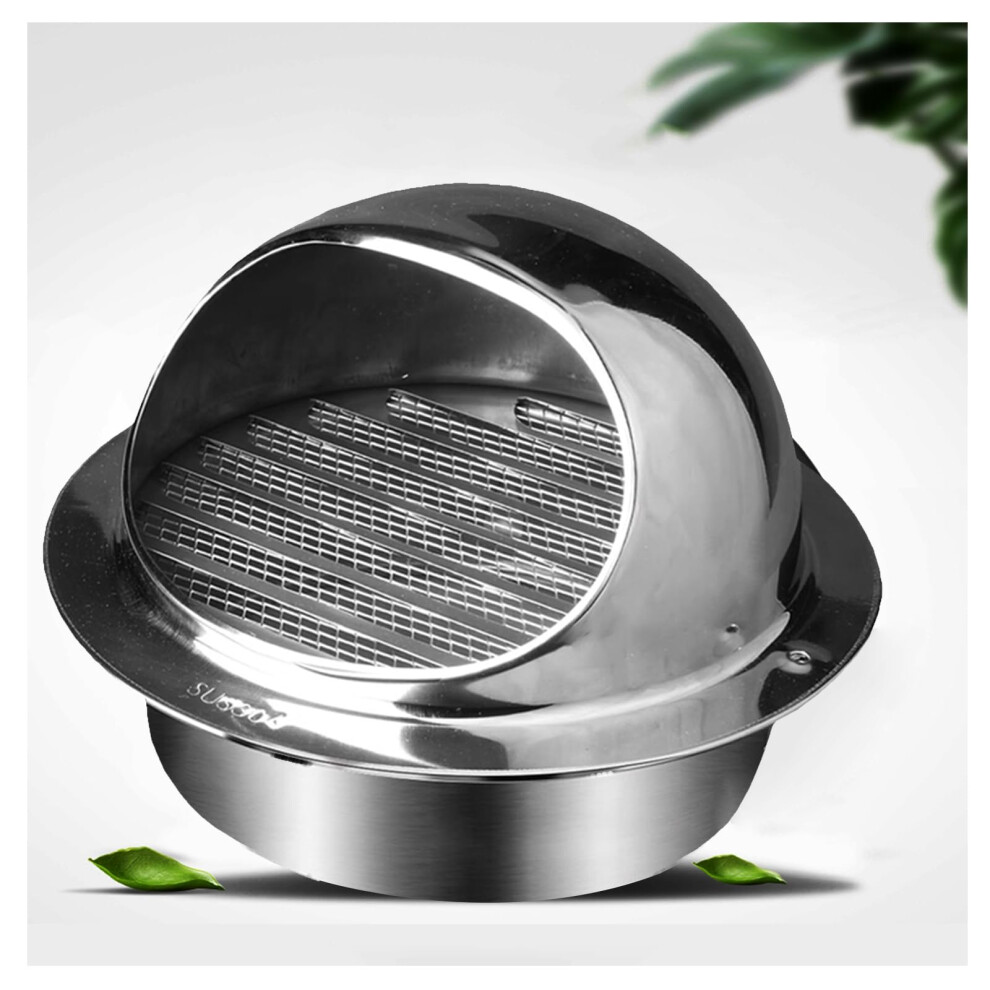Stainless Steel Wall Vent With Gravity Flap And Mosquito Screen, Rainproof 45 Slat, 150Mm 9455672476201