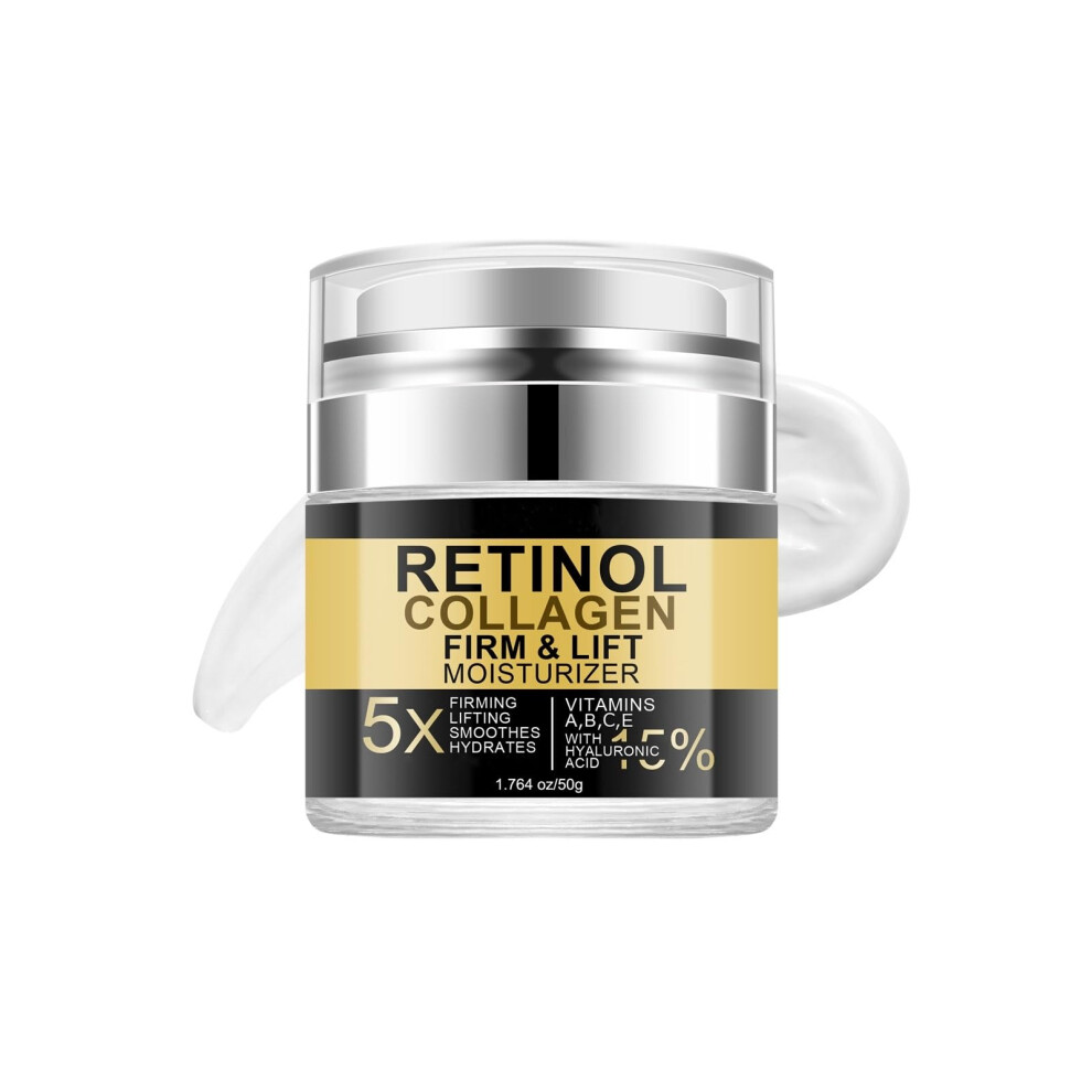 Cream Retinol Face Moisturizer Anti Aging With Collagen And Hyaluronic Acid For Wrinkles And Firming