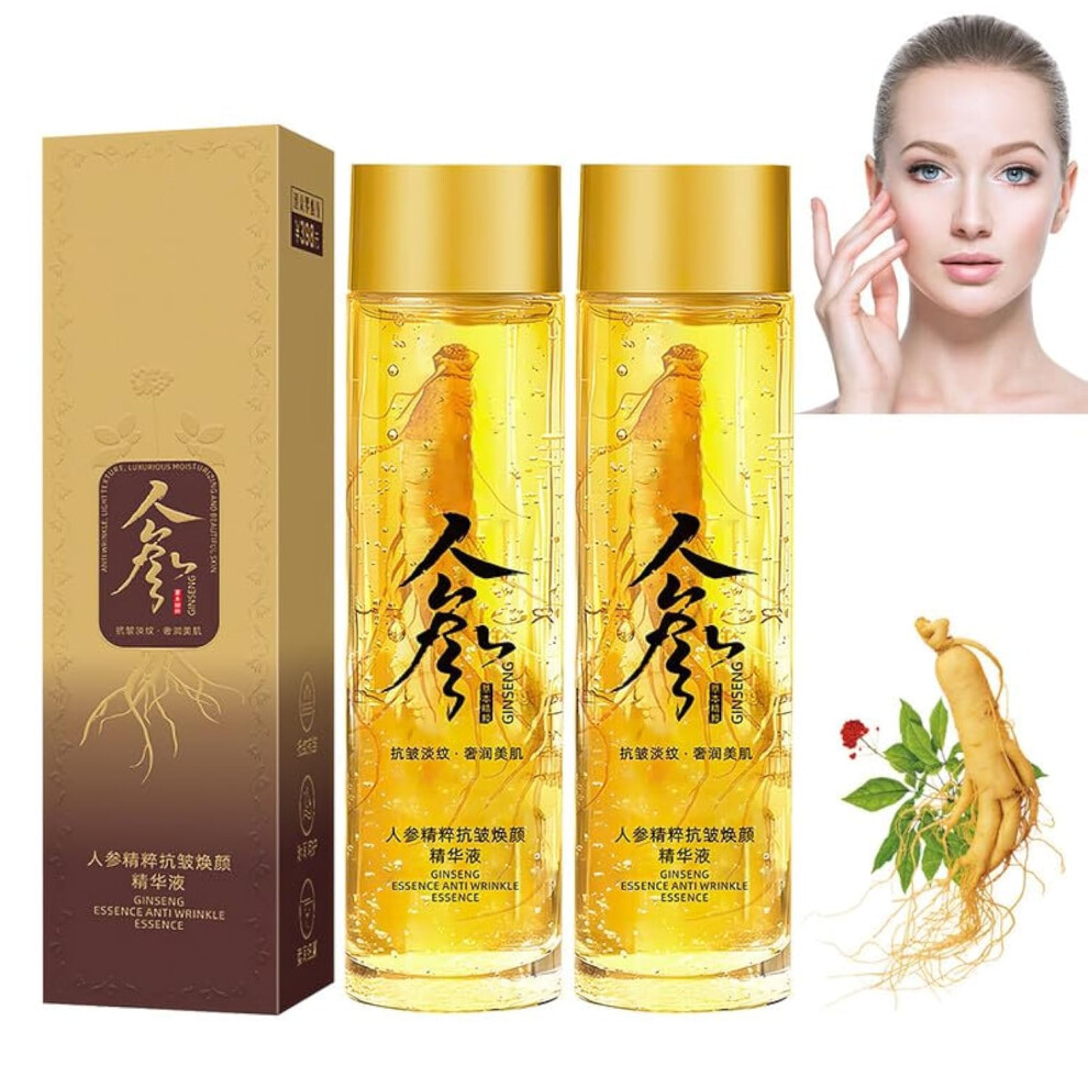 Gold 2 Bottles Peptide Ginseng Anti Wrinkle Serum With Deep Hydration Boost And Skin Firming Effect