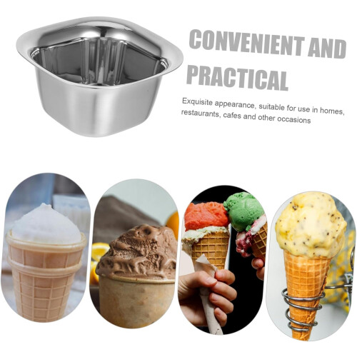 Small Stainless Steel Serving Bowls Scratch Resistant Stackable for Dessert Ice Cream Kitchen Restaurant 1