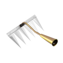 Garden Weeding Tool with 6 Tines Hand Weed Puller, Detachable Heavy Duty Steel Weed Remover for Yard