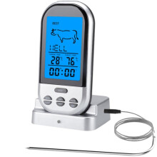 Wireless Meat Thermometer with Dual Probe, Digital Grill Thermometer for BBQ Smoker Oven Kitchen