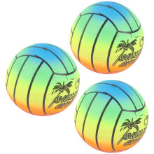 3 Pcs Small Colorful PVC Beach Balls with Bright Rainbow Colors for Indoor Outdoor Games and Parties