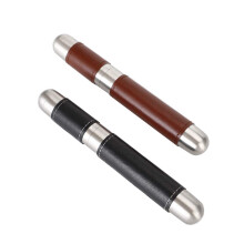 Cigar Travel Case with Airtight OdorResistant Seal, Leather Stainless Steel Single Holder, 2 Pack
