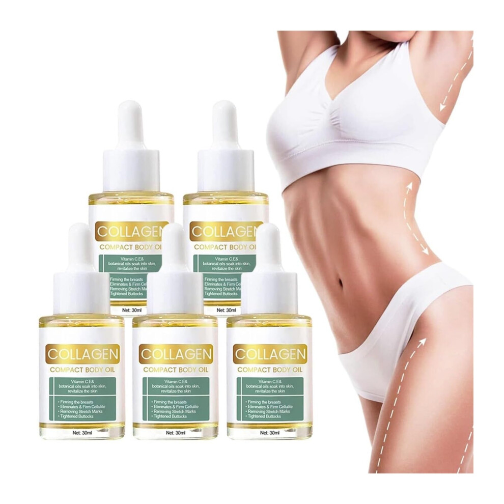 Collagen Body Oil for Women Firming Skin Tightening and Hydration Boost 5PCS