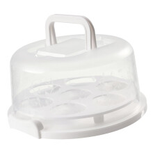 7 Slot Cake Carrier with Transparent Lid, Cupcake Holder for Parties and Picnics