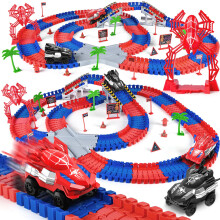 Spider Race Track Set for Kids, 212pcs Flexible Spider Toys with Cars, Battery Powered Racing Fun